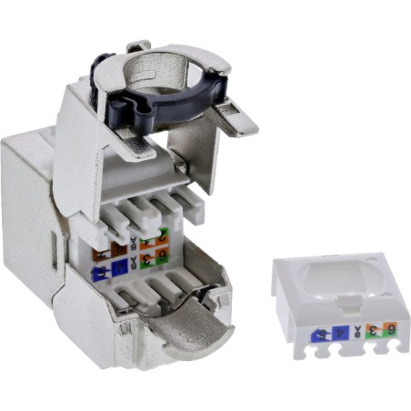 InLine? Keystone RJ45 Buchse Slim, SNAP-In, Cat.6A, integrierter Kabelbinder