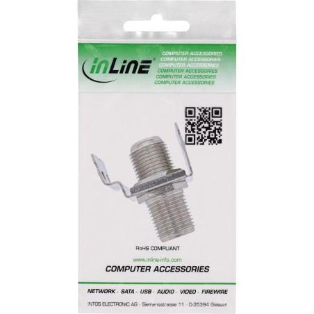 76202S - Adaptateur d'installation InLine® Keystone, couplage de connexion pour câble satellite, 2x prises F