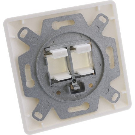 76202Z - Kit de cadres InLine® pour 2x insert RJ45 Bu/LSA 90, Keystone SNAP-In, blanc RAL9010