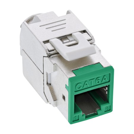 InLine? Keystone RJ45 Buchse, geschirmt, Cat.6A, gr?n 8er Pack