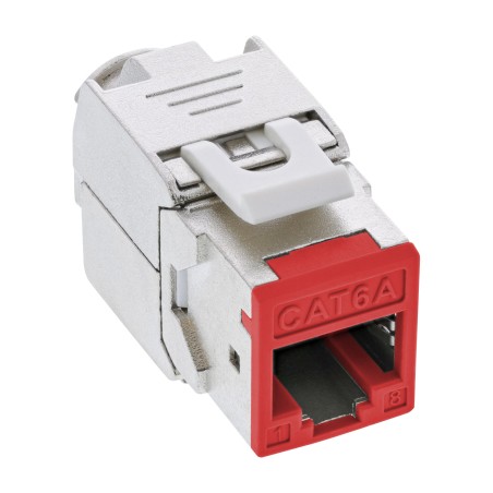 InLine? Keystone RJ45 Buchse, geschirmt, Cat.6A, rot 8er Pack