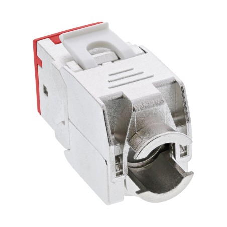 76207R - Prise RJ45 InLine® Keystone, blindée, Cat.6A, rouge paquet de 8