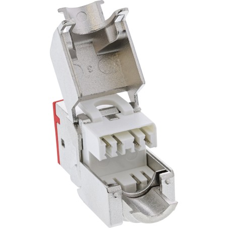 InLine? Keystone RJ45 Buchse, geschirmt, Cat.6A, rot 8er Pack