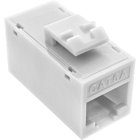 76217W - InLine® Keystone Prise/prise RJ45, non blindée, Cat.6A, lot de 8, blanc