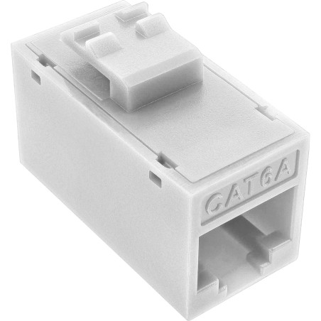 76217W - InLine® Keystone Prise/prise RJ45, non blindée, Cat.6A, lot de 8, blanc