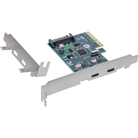 76661K - Carte d'interface InLine®, PCIe x4, USB 3.2 Gen.2, 2x USB-C