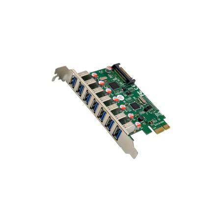 76661L - Carte d'interface InLine®, 7x USB-A 3.2 Gen.1, PCIe, avec connexion d'alimentation SATA