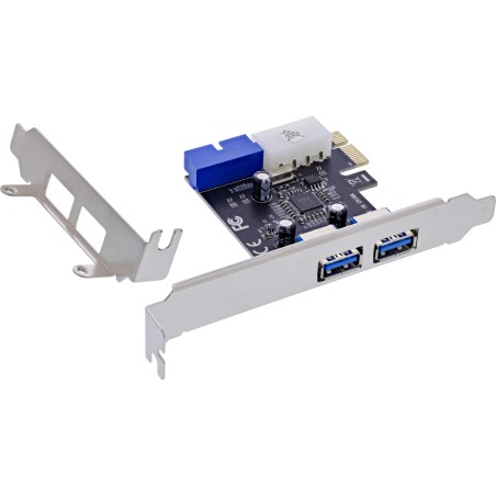 76666G - Carte d'interface InLine®, 4x USB 3.2 Gen.1, (22) PCIe, support de logement à profil bas