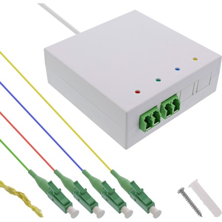 InLine? FTTH Anschlussbox vorkonfektioniert  4x LC/APC 9/125?m 10m