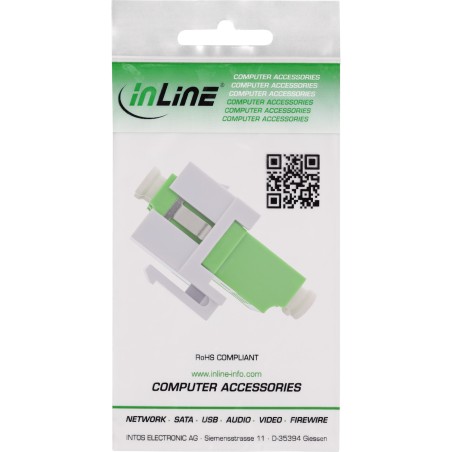 InLine? LWL Keystone Snap-in Kupplung wei?, Duplex LC/LC, single, gr?n, Keramik