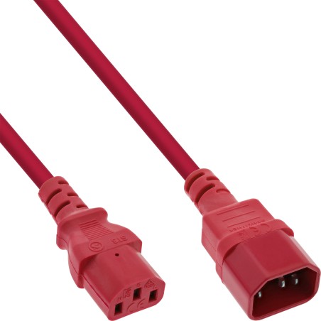 B-16502R - Lot de 35 rallonges pour appareil froid InLine®, C13 à C14, rouge, 2 m