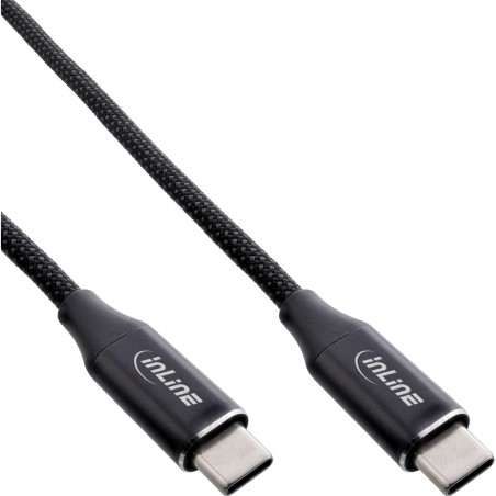 35884 - Câble USB-C magnétique InLine®, USB-C mâle/mâle, 100 W, noir, 1,5 m