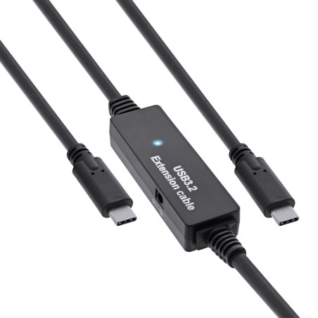 35672C - Câble actif InLine® USB 3.2 Gen.1, USB-C mâle vers USB-C mâle, noir, 15 m