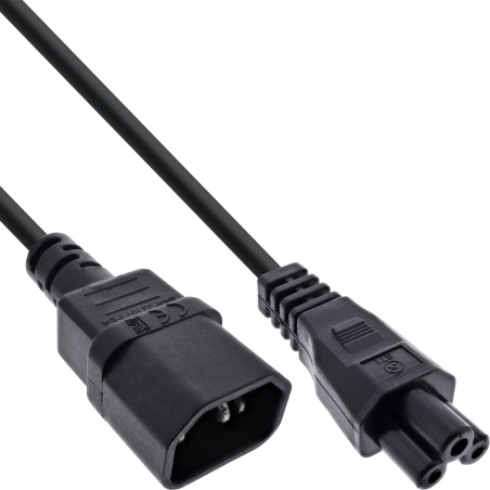 InLine? Netzkabel, C14 Kupplung auf C5 Stecker, schwarz, 5m