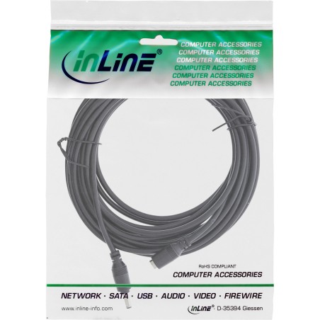 26855C - InLine® Rallonge DC prise 4,0x1,7mm, noire, 0,5m