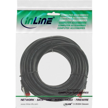 InLine? Patchkabel, S/FTP (PiMf), Cat.6, 250MHz, PVC, CCA, schwarz, 7,5m