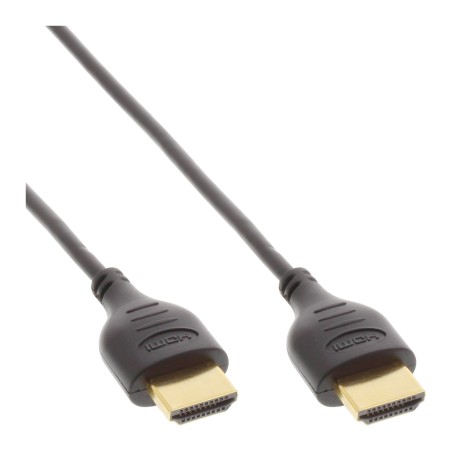 17502S - Câble HDMI Superslim InLine® A vers A, HS avec Eth., Premium, noir / or, 1,8 m