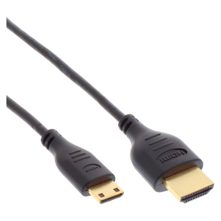 17502C - Câble HDMI Superslim InLine® A vers C, HS avec Eth., Premium, noir / or, 1,8 m