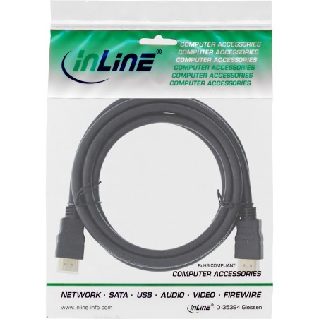 17503P - Câble HDMI haute vitesse InLine® avec Ethernet, Premium, 4K2K, ST/ST, noir, 3 m