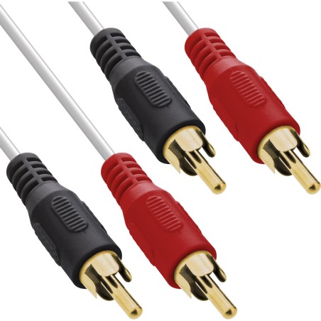 89933U - Câble RCA InLine®, 2x RCA, fiche / fiche, blanc / or, 0,5 m