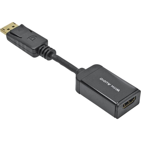 InLine® DisplayPort zu HDMI Adapterkabel mit Audio, DisplayPort Stecker auf HDMI Buchse, schwarz