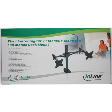 InLine® Tischhalterung für 2x TFT/LCD/LED bis 68cm (27"), max. 2x15kg