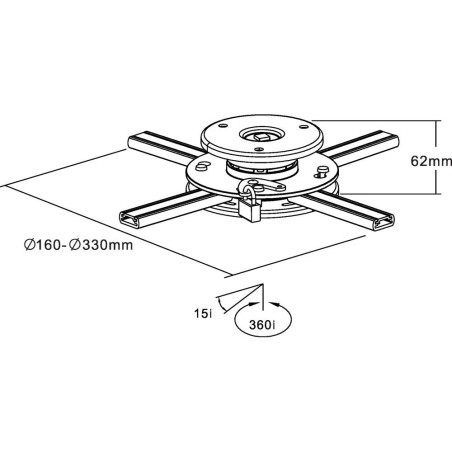 InLine® Deckenhalterung für Beamer, max. 20kg