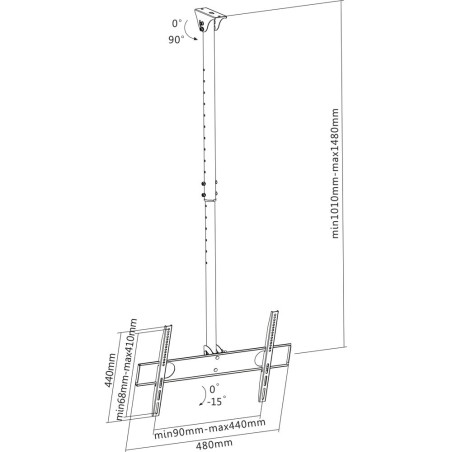 InLine® Deckenhalterung, für LED/LCD/Plasma, 81-140cm (32-55"), bis 50kg