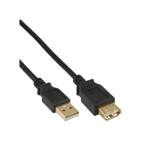 InLine? USB 2.0 Verl?ngerung, ST / BU, Typ A, schwarz, Kontakte gold, 3m