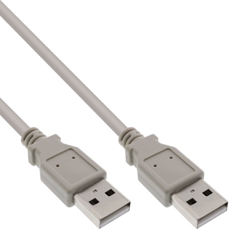 34330H - Câble InLine® USB 2.0, A vers A, beige, 3 m