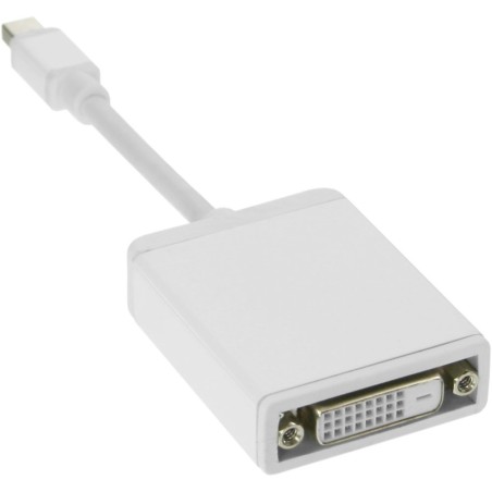 InLine® Mini DisplayPort zu DVI Adapter, Mini DisplayPort Stecker auf DVI-D 24+1 Buchse, Alu, weiß