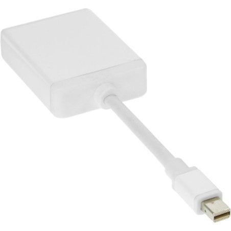 InLine® Mini DisplayPort zu DVI Adapter, Mini DisplayPort Stecker auf DVI-D 24+1 Buchse, Alu, weiß