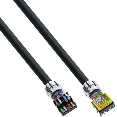 77850S - Câble patch InLine®,U/UTP, Cat.6A, sans halogène,cuivre AWG23, noir, 50m