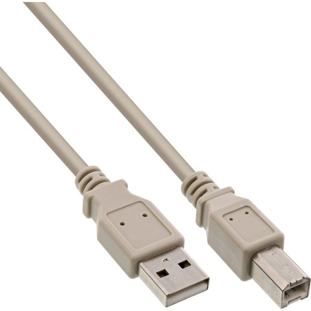 34518H - Câble InLine® USB 2.0, A vers B, beige, 2,0 m