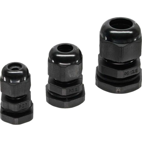 InLine® Kabeldurchführung PG 7 Nylon IP68 3,5-6mm, schwarz, 10 Stück