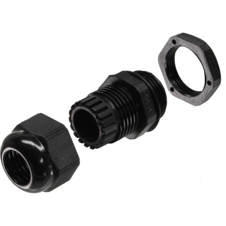 InLine® Kabeldurchführung PG 7 Nylon IP68 3,5-6mm, schwarz, 10 Stück