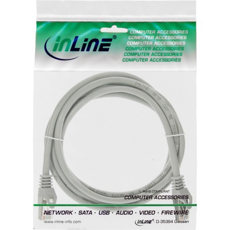 72550 - Câble patch InLine®, SF/UTP, Cat.5e, gris, 0,5 m