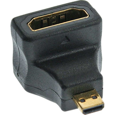 InLine® HDMI Adapter, HDMI A Buchse auf Micro HDMI D Stecker, gewinkelt, 4K2K kompatibel, vergoldete Kontakte