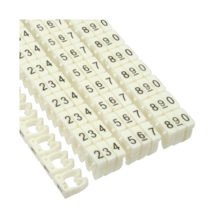 59961I - Lot de 100 repères de câbles InLine® 6 mm, n 0-9, blanc