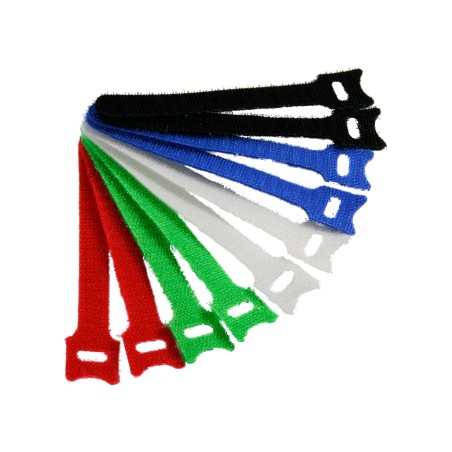 59943F - Colliers de câble InLine® 12x200 mm, fermeture velcro, lot de 10, 5 couleurs différentes