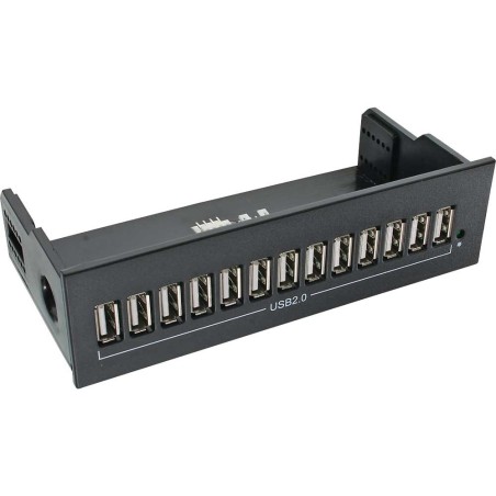 InLine® Frontpanel für den DVD-Schacht, 13-fach USB 2.0 Hub, schwarz