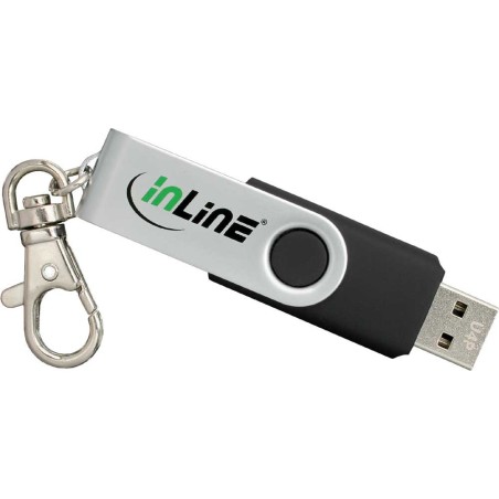 InLine® USB 2.0 Speicherstick 8GB, schwarz mit Schlüsselanhänger