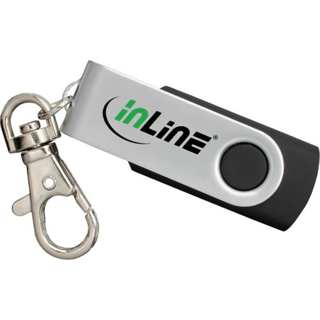 InLine® USB 2.0 Speicherstick 8GB, schwarz mit Schlüsselanhänger