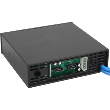 InLine® Frontpanel für den DVD-Schacht, 2-fach 6,3cm/2,5" HDD Slots, 2x USB 3.0, schwarz