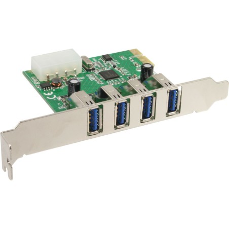 InLine® Schnittstellenkarte, 4x USB 3.0, PCIe, inkl. Low-Profile Slotblech