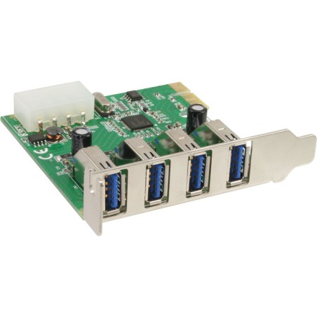 InLine® Schnittstellenkarte, 4x USB 3.0, PCIe, inkl. Low-Profile Slotblech