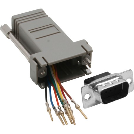 Adaptateur, InLine®, 9 broches Sub D mâle à RJ45 Bu