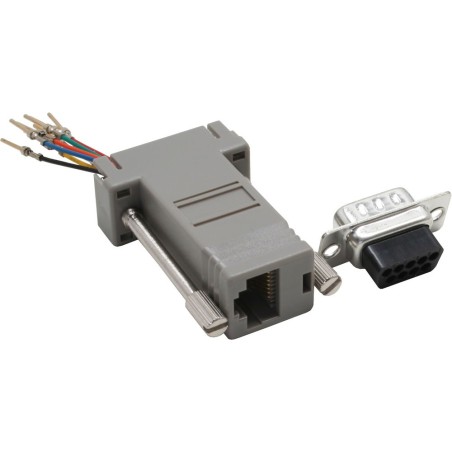 Adaptateur, InLine®, 9 broches Sub D mâle à RJ45 Bu