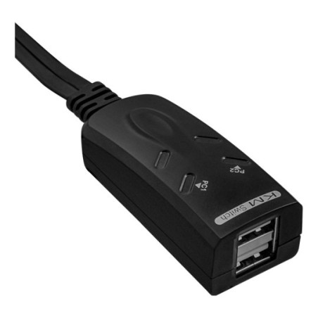 InLine® USB KM-Umschalter, 2 PCs, für Tastatur, Maus, mit Maus-Transfer zwischen den Monitoren