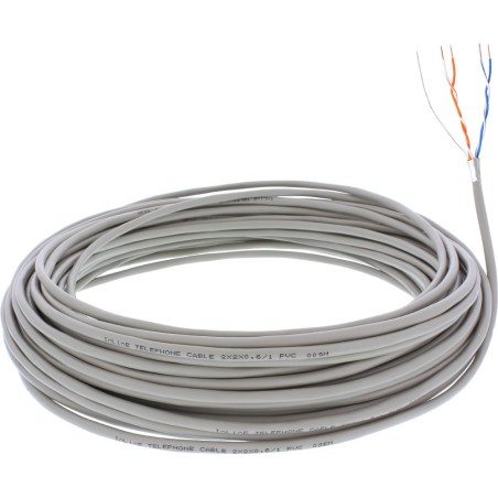 InLine® Telefon-Kabel 4-adrig, 2x2x0,6mm, zum Verlegen, 25m Ring